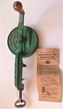 Antique Vintage Cast Iron Spong's Green Bean Slicer No632 with original instr.