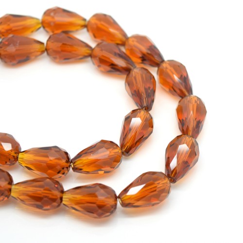 Faceted teardrop crystal glass - faceted,