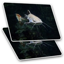 2 x Rectangle Stickers 10 cm - Awesome Redtail Catfish #12662