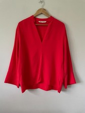 Zara Red V Neck Long Sleeve