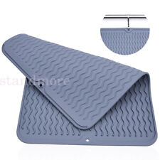 Silicone Sink Draining Board Mat Dish Glassware Kitchen Drainer Drying Rack Grey