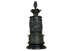 Antique Spelter Table Lamp With Neo Classical Scenes Victorian C1900