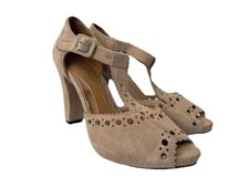 Clarks Nude Suded Heeled Shoes