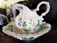 Vintage Staffordshire Ironstone Pottery wash jug and basin