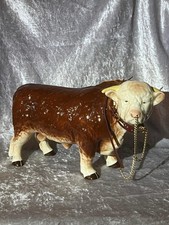 Large Melba Ware Vintage Butchers Hereford Bull Figure Ornament Collectable 
