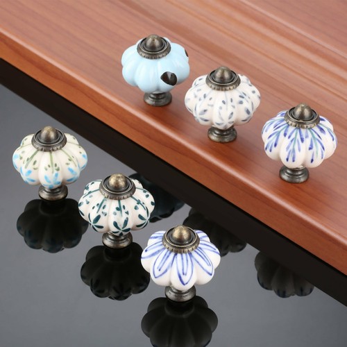Pumpkin ceramic cabinet knob - pumpkin,