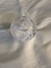 A Kosta Boda Moon White Swirl Art Glass  Candle Holder by Anna Ehrner.