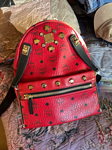 Mcm visetos leather studded - mcm,