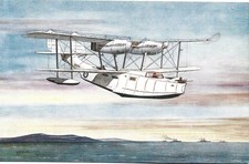 GB Coloured PPC of Vickers  Super Marine Flying Boat - Unused