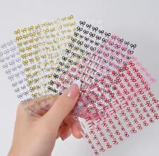Minimalist Bow Nail Art Stickers  Black White Gold Silver Red Ribbon Gel Nail