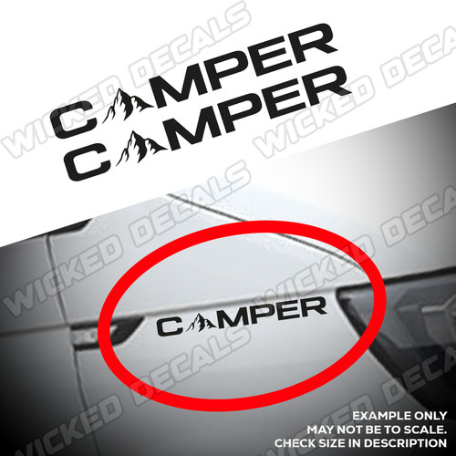 Camper mountain wing stickers - camper,