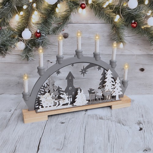 Wooden festive candle bridge - wooden,