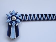 Baby blue, navy & silver