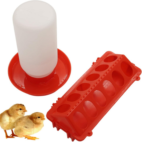 Chicken feeder and waterer - and,