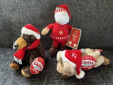 Tesco Chilly & Friends Beanie Santa Bertie Bear & Max The Dog Small BNWT NEW