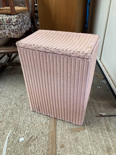 Pink woven laundry - basket, bin