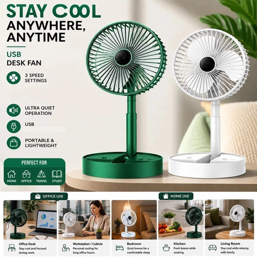 Foldable telescopic desk fan - foldable,