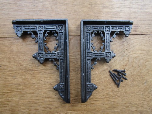 Rustic iron shelf brackets