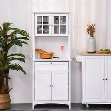 Vintage Kitchen Larder Cabinet White Large Cupboard Storage Pantry Rustic Unit