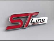 Ford ST Line Badge Red  / Silver For Focus Kuga Puma Fiesta Performance STline
