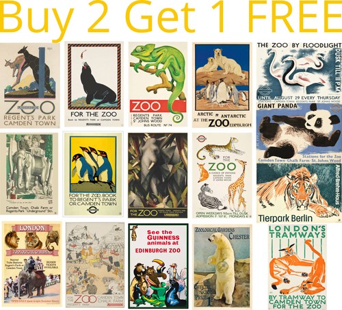 Vintage zoo posters - posters, edinburgh