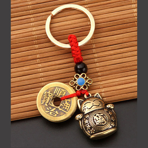 Lucky cat keychain - keychain, with