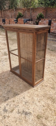 Antique oak display cabinet - display,