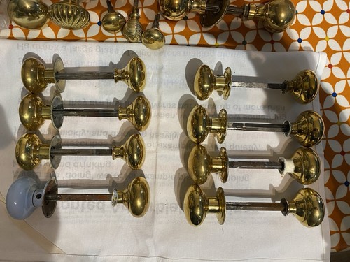 Edwardian brass door knobs - edwardian,