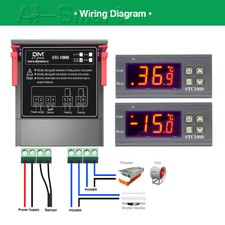 AC110-220V STC-1000 Digital Temperature Controller Thermostat + NTC Probe Sensor