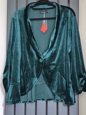MINT LIMIT Stunning Emerald Green Velvet Jacket 2XL UK 18-20 NEW WITH TAGS 