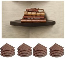 Walnut Wood Effect Floating Shelf Wall Mounted Storage Unit Shelving Display Kit