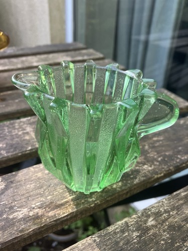 Stolzle green glass jug art - stolzle,
