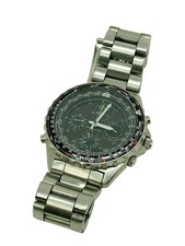 Vintage SEIKO 7T34-6A00 Chronograph Black Silver 42mm Quartz Men's Watch