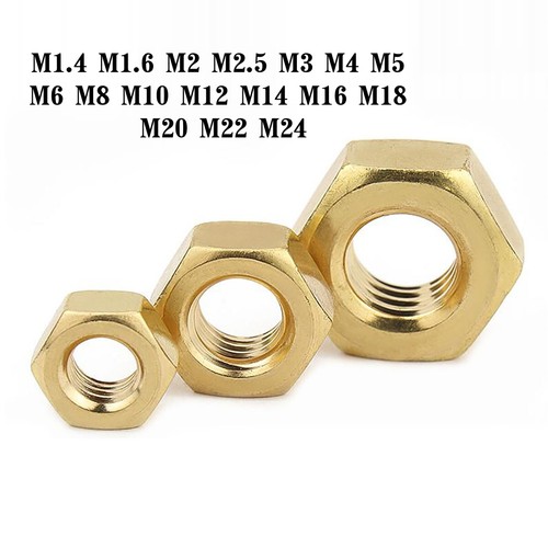 Brass hex nuts hexagon - brass,