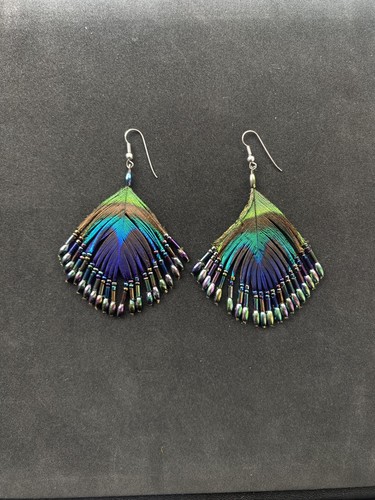 Handmade boho peacock feather - handmade,