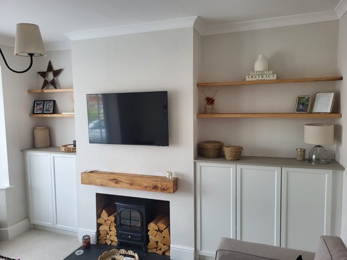 Bespoke oak mantel beams - oak,