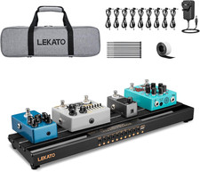 LEKATO Pedal Board, Pedalboard with Built-In Pedal Power Supply, 19.1 * 5.1 * 1.