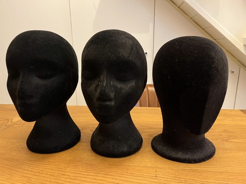 Black flock mannequin display - black,