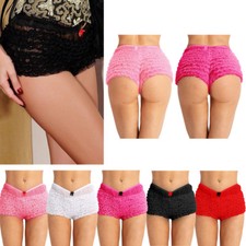 Women Sexy Ruffled Lace Bloomers Panties Frilly Boy Shorts Knickers Nightwear UK