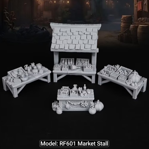Set 4x market - set, stalls