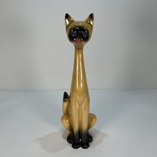 Vintage 1960s Genuine Jema Holland Ceramic  Long Necked Siamese Cat 37cm