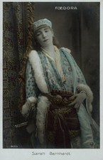Sarah Bernhardt Actress in FOEDORA Ca 1910 Photo Postcard Silver