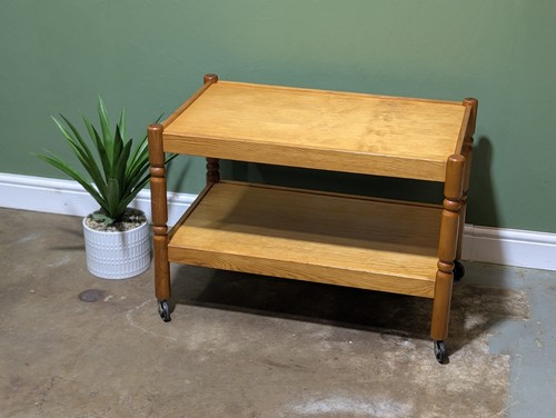Vintage teak pine trolley - pine,