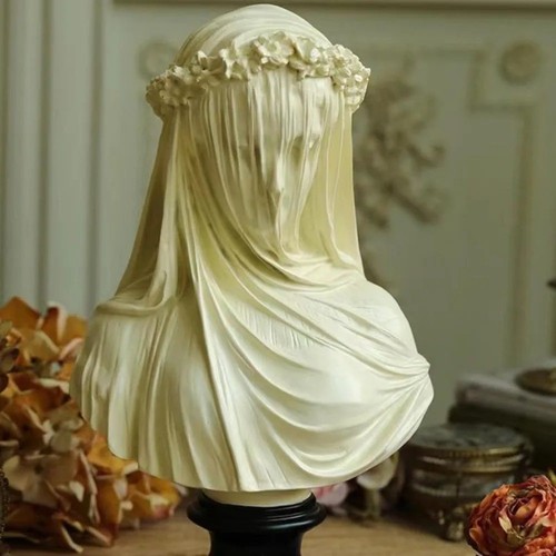 Abstract veiled maiden - abstract, bust