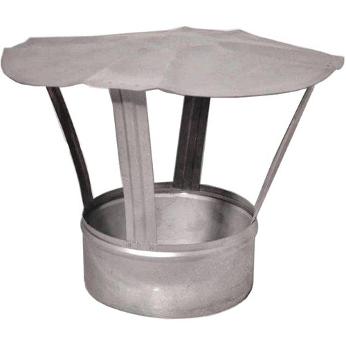Galvanised steel chimney - galvanised, cowl