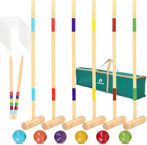 32in six player croquet set - six,