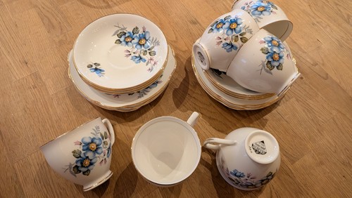 Duchess bone china trio - trio, blue