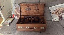 Antique Gentleman's Valet Suitcase, English, Leather, Fitted Interior c.1920's