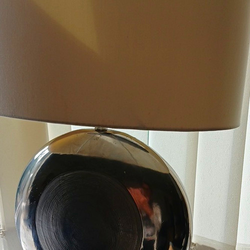 Metallic silver metal table - metallic,