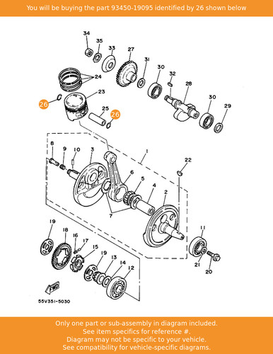 Yamaha circlip 93450 19095 - yamaha, circlip,